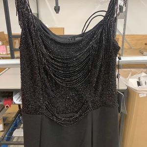 Adrianna Papell -Fringe knit crepe dress